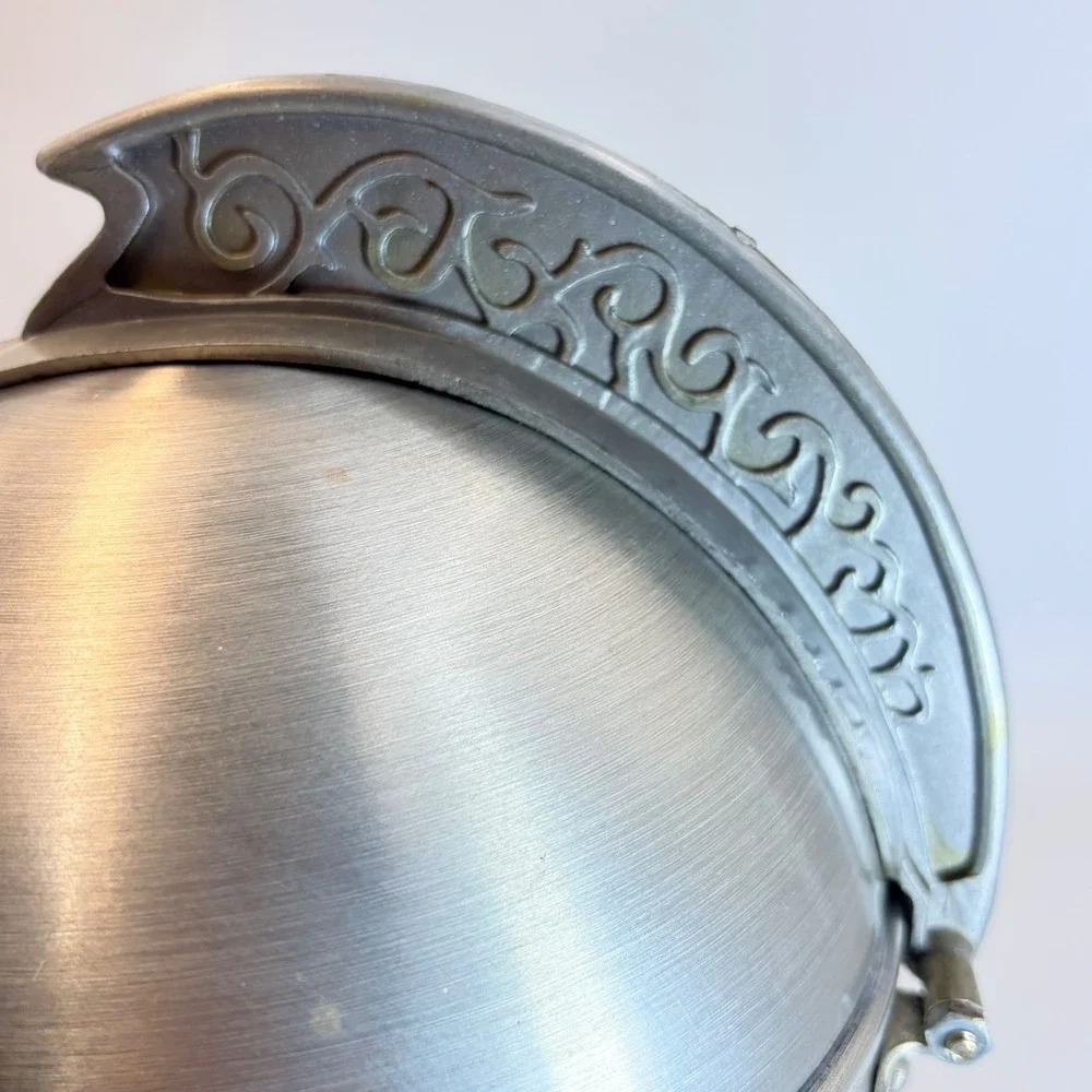 Vintage Knight Helmet Ice Bucket Aluminum Medieval Barware Silver Tone Insulated